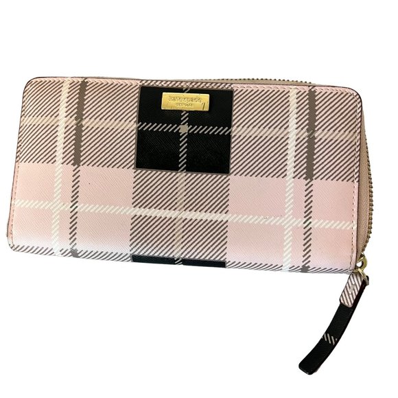 kate spade Other - Kate Spade Spade NewBury Lane Neda pink plaid ZIP wallet